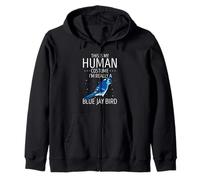 Blue Jay Bird Human Costume Stellers Jay Artistic Animal Zip Hoodie
