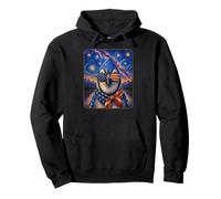Blue Jay Bird Wearing USA Flag Glasses American Art Pullover Hoodie