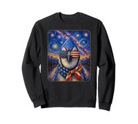 Blue Jay Bird Wearing USA Flag Glasses American Art Sweatshirt