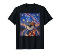Blue Jay Bird Wearing USA Flag Glasses American Art T-Shirt
