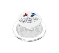 Blue Jay Cardinal Nature's Red, White&Blue Birding Bird PopSockets PopGrip for MagSafe