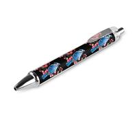 Blue Jay Cardinal1 Bird Butterfly Funny Ballpoint Pen Printed Retractable Black Round Barrel Fine Point Pens 0.5mm 1 PCS AS PIC 2