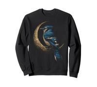 Blue Jay Crescent Moon Celestial Bird Watching Sweatshirt