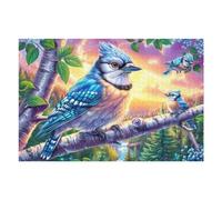 Blue Jay Flower Field 1000 Piece Jigsaw Puzzle for Adults Teens Gaming Break Activity Mental Reset Colourful Design Great Gift for Gamers 1000 PCS