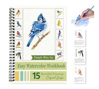 Blue Jay Pre-Outlined Watercolor Workbook 15 Paintings
