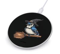 Blue Jay Witch Wizard Funny Charger Pad with USB Cable | 10W Max Fast Charging Stand Fit for Most Cell Phone (No AC Adapter)