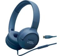 (Blue) JBL Tune 520C USB-C Comfort Fit Wired On Ear Headphones with Type-C Connection