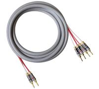 Blue Jeans Cable Canare 4S11 Speaker Cable with Welded Locking Bananas Bi-Wire Terminations 8 foot (single cable -- for one speaker); Assembled in the USA
