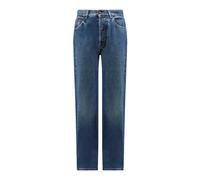 Blue Jeans with Pleat, Made in Italy, male, Alexander McQueen, Straight Fit Jeans, Blue, M, Jeans M