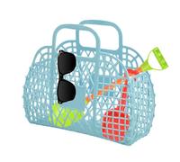 Blue Jelly Bag - Beach Tote | Jelly Bags for Kids | Easter Kids Basket | Reusable Beach Tote Bag | Trendy Reusable Easter Basket Handbags for Women Children Girl Summer Wedding Concert Beach Outdoor