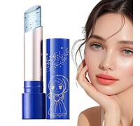 Blue Jelly Lip Balm | Color Changing Lipstick With 24k Gold Foil | Moisturizing Crystal Jelly Lip Gloss, Long-Lasting Temperature Changing Lips Balm