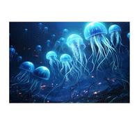 Blue Jellyfish Jigsaw Puzzles for Adults 500 Pieces Educational Toys Challenging Game 500 Piece Puzzles for Adults for The Whole for Women Gifts for Men