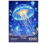Blue Jellyfish Jigsaw Puzzles for Adults Fun 1000 Piece Ocean Animals Education Game Intellectual Game Decoration Stress Relief Toy Relaxation And Intelligence 38x26cm/1000pcs