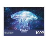 Blue Jellyfish1000Piece JigsawPuzzleOcean Animals KidsforAdult Colourful LargePiecePuzzles Age12+byth ThemeFlowersandBirds Brainteasing Adults Jigsaw Puzzle 38x26cm/1000pcs