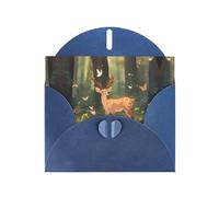 Blue JKIEGOQ Bambi Prints Greeting Card 4 x 6 in for Christmas, Valentine's Day, Wedding, Party Invitation Cards