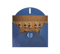 Blue JKIEGOQ Egypt Hieroglyphics Prints Greeting Card 4 x 6 in for Christmas, Valentine's Day, Wedding, Party Invitation Cards
