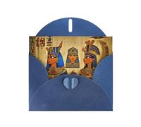 Blue JKIEGOQ Egyptian Pharaonic Frescoes Prints Greeting Card 4 x 6 in for Christmas, Valentine's Day, Wedding, Party Invitation Cards