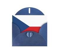 Blue JKIEGOQ Flag of the Czech Republic Prints Greeting Card 4 x 6 in for Christmas, Valentine's Day, Wedding, Party Invitation Cards