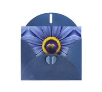Blue JKIEGOQ Flower heart bee Prints Greeting Card 4 x 6 in for Christmas, Valentine's Day, Wedding, Party Invitation Cards
