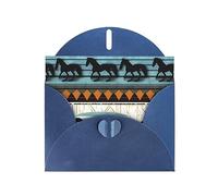 Blue JKIEGOQ Horse Stripes Pattern Prints Greeting Card 4 x 6 in for Christmas, Valentine's Day, Wedding, Party Invitation Cards