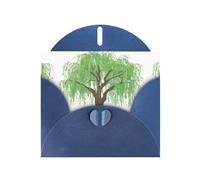 Blue JKIEGOQ Lifelike willow tree Prints Greeting Card 4 x 6 in for Christmas, Valentine's Day, Wedding, Party Invitation Cards