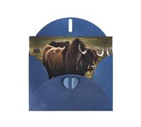 Blue JKIEGOQ Mighty Highland Yak Prints Greeting Card 4 x 6 in for Christmas, Valentine's Day, Wedding, Party Invitation Cards