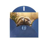 Blue JKIEGOQ Nature Lovely Hedgehog Lovers Prints Greeting Card 4 x 6 in for Christmas, Valentine's Day, Wedding, Party Invitation Cards