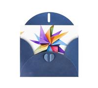 Blue JKIEGOQ Origami windmill Prints Greeting Card 4 x 6 in for Christmas, Valentine's Day, Wedding, Party Invitation Cards