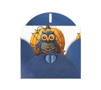 Blue JKIEGOQ Owl Spider Web Pumpkin Prints Greeting Card 4 x 6 in for Christmas, Valentine's Day, Wedding, Party Invitation Cards