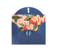 Blue JKIEGOQ Pink Peach Pattern Prints Greeting Card 4 x 6 in for Christmas, Valentine's Day, Wedding, Party Invitation Cards