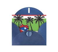 Blue JKIEGOQ Puerto Rico Flag Frog Palm Trees Prints Greeting Card 4 x 6 in for Christmas, Valentine's Day, Wedding, Party Invitation Cards