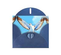 Blue JKIEGOQ Seagulls in flight Prints Greeting Card 4 x 6 in for Christmas, Valentine's Day, Wedding, Party Invitation Cards