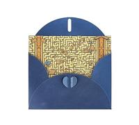 Blue JKIEGOQ Treasure Maze Prints Greeting Card 4 x 6 in for Christmas, Valentine's Day, Wedding, Party Invitation Cards