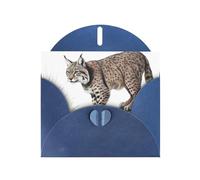 Blue JKIEGOQ Wild bobcat Prints Greeting Card 4 x 6 in for Christmas, Valentine's Day, Wedding, Party Invitation Cards