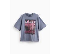 Blue K Pop City Life Character Print T-Shirt 11 years