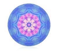 Blue Kaleidoscope Tempered Glass Cutting Board Heat Resistant for Bread Meat Fruit 20 cm