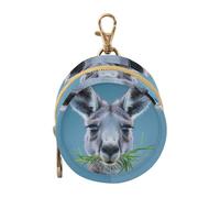 Blue Kangaroo Funny Angry Baby Boy Pacifier Case Holder with Zipper and Clip Key Chain Wallet, Everything Storage pouching