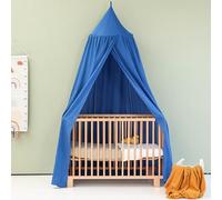 Blue Kids Bed Canopy for Nursery Room | Baby Crib Hanging Curtain | Child Bedroom Mosquito Net | Reading Nook & Toddler Dome Tent Canopies