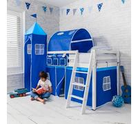 Blue Kids Cabin Bed Tent, Tower, Tunnel & Bed Tidy Set | Boys Midsleeper Accessory Pack | Fire Safe | Noa and Nani