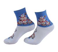 (Blue) Kids Christmas Theme Winter Snowman Santa Socks