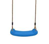Kids Outdoor Swing Seat with Strong Braided Ropes & Length Control Hinge - Heavy-Duty Playground Swing for Ages 3-10 - 100kg Capacity - Clamp Fixation (Blue)