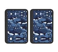 Blue Killer Whale 2-Pack Soft Car Safety Seat Belt Strap Shoulder Pad for Adults and Suitable for Car Seat Belt
