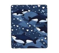 Blue Killer Whale Anti-wear Stitching, Textured Waterproof Computer Mouse pad with Anti-Slip Rubber Base, Suitable for laptops, Office and Home Gaming Mouse Pads. 7.9 x 9.5 in