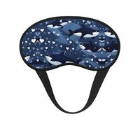 Blue Killer Whale Black Border Satin Sleep Mask for Light Blocking Comfort