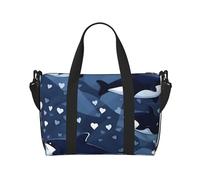Blue Killer Whale Hand Travel Bag. For Men And Women. Durable Material And Stylish Design, Suitable For Business And Leisure Travel., Black, One Size