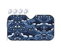 Blue Killer Whale Medium Printed car Front Windshield Sunshade - car Window Sunshade, Quick Cooling 15â„ƒ