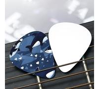 Blue Killer Whale Patterned guitar pick set - (thin/medium/thick), widely compatible with all kinds of stringed instruments,