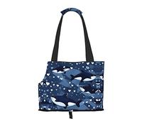 Blue Killer Whale Printed pet Shoulder Bag - Foldable Design, Small cat and Dog Travel Bag