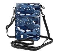 Blue Killer Whale Small Cell Phone Purse Women's small crossbody bag with adjustable shoulder strap