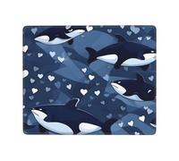 Blue Killer Whale Small Non Slip Mouse Pad 7 x 9 Inches Convenient Comfortable Durable and Stylish Design